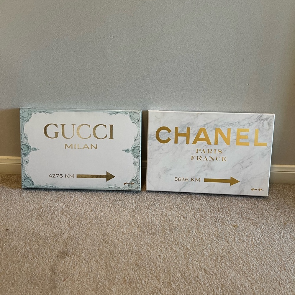 Oliver Gal Chanel and Gucci Wall Art Set